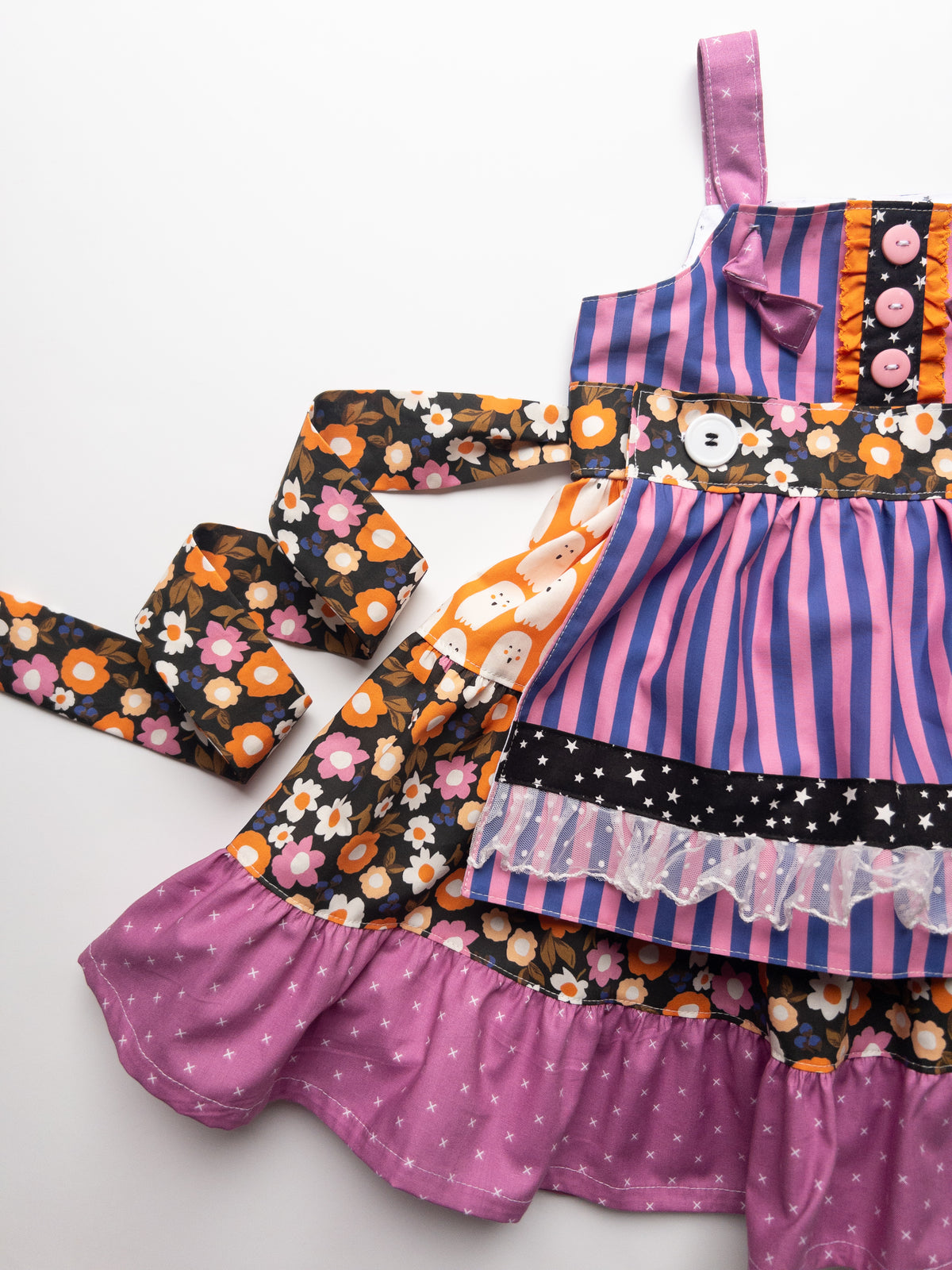 Boo To You Knot Dress with Removable Apron- Size 5t