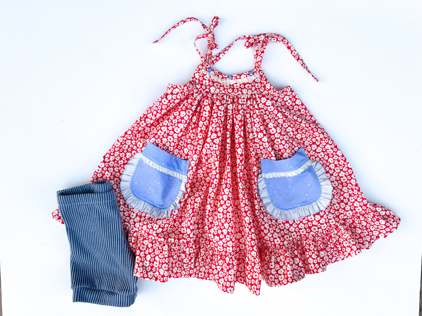 Liberty Pocket Twirl Dress with cartwheel shorts -Size 4t