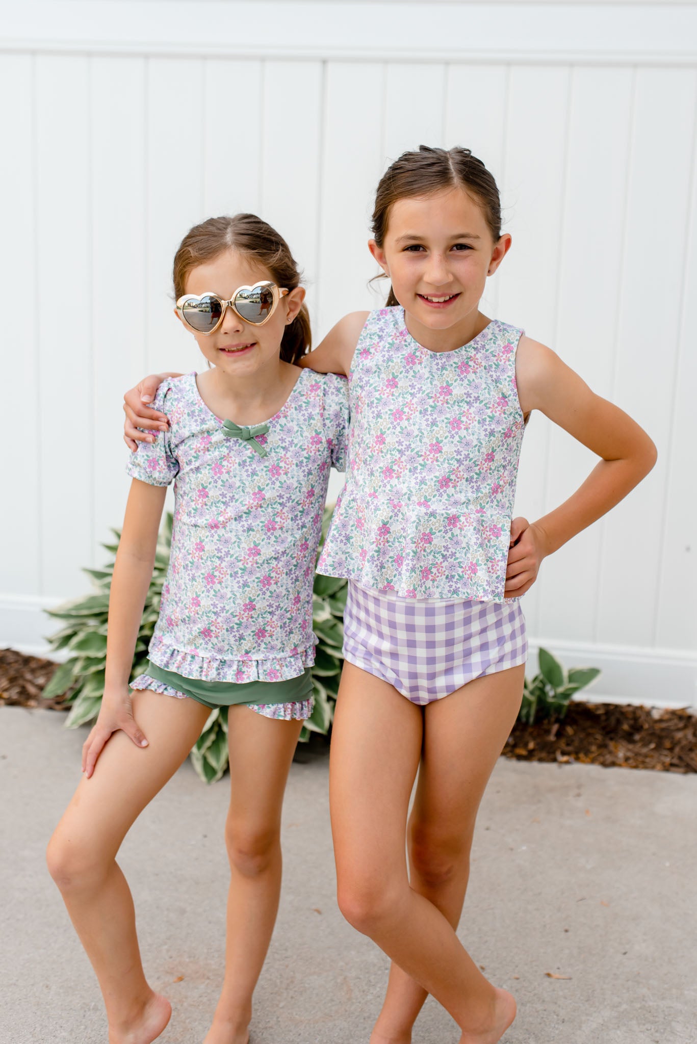 2 Piece Swim Suit Short Puffed Sleeves