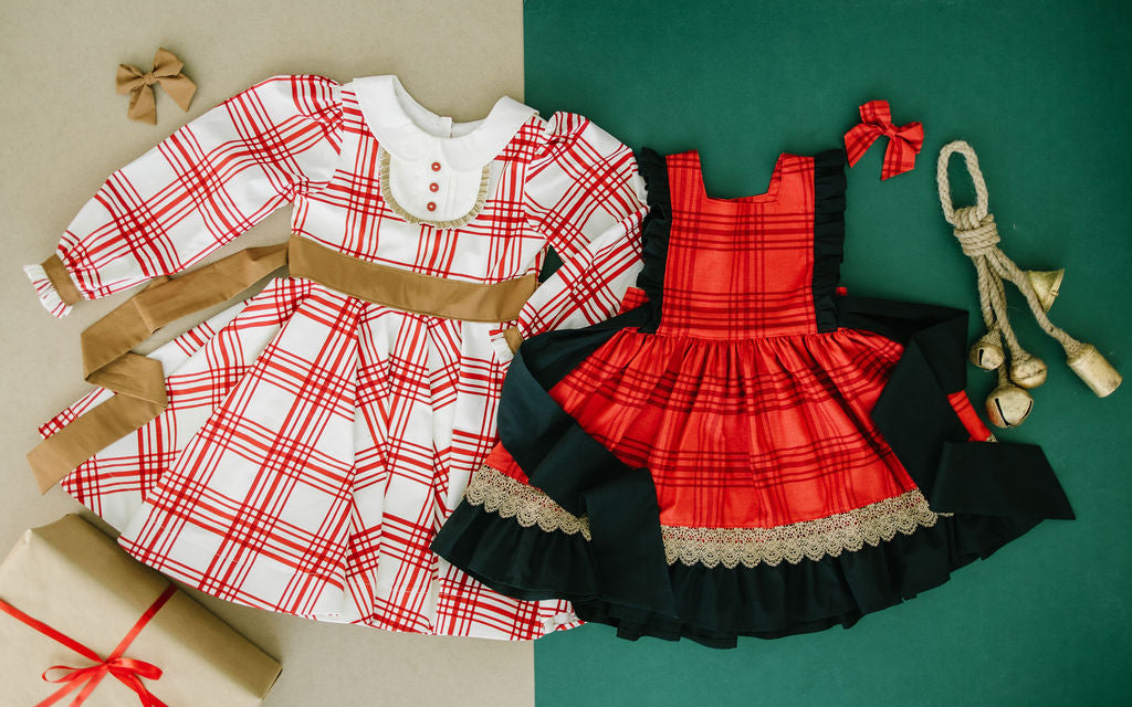 Gingerbread Plaid Twirl Dress