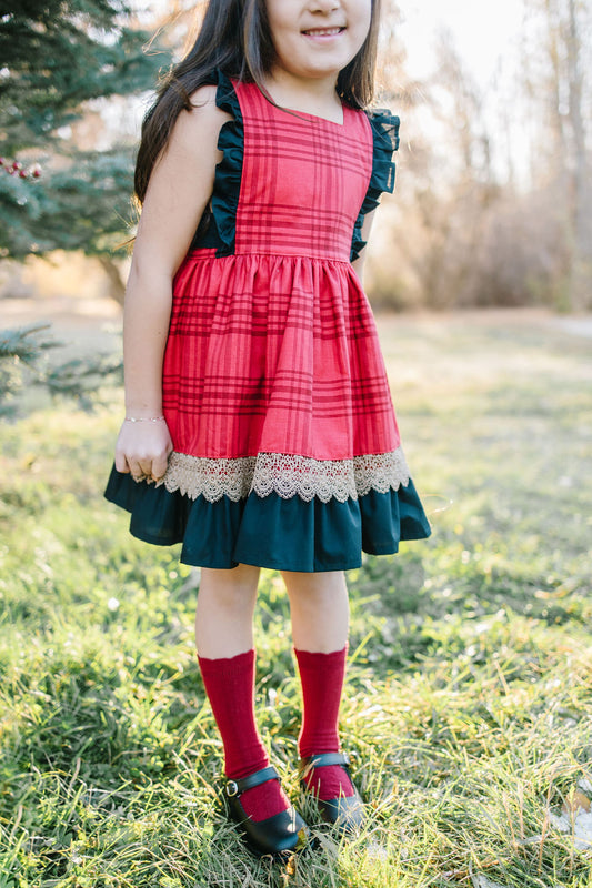 Holiday Plaid Pinafore