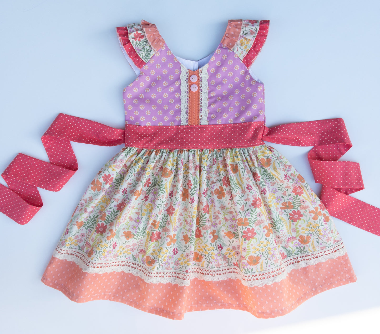 Costal Paradise Ruffle Sleeve Dress- Size 5t
