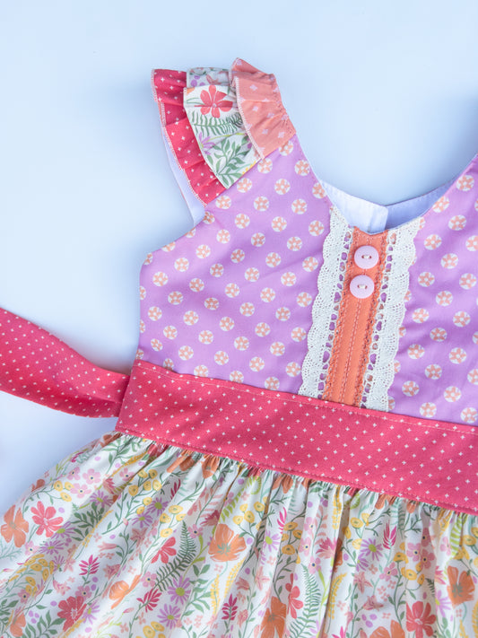 Costal Paradise Ruffle Sleeve Dress- Size 5t