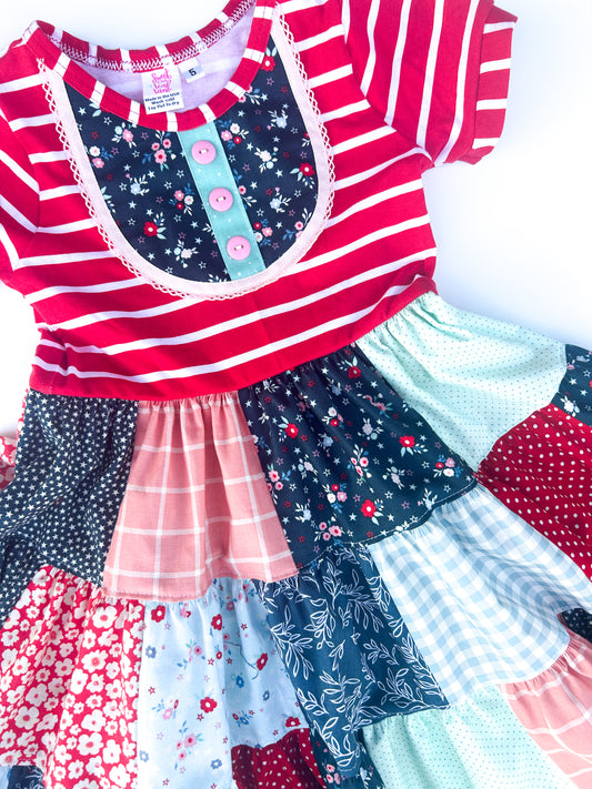 All American Patchwork Dress- Size 5