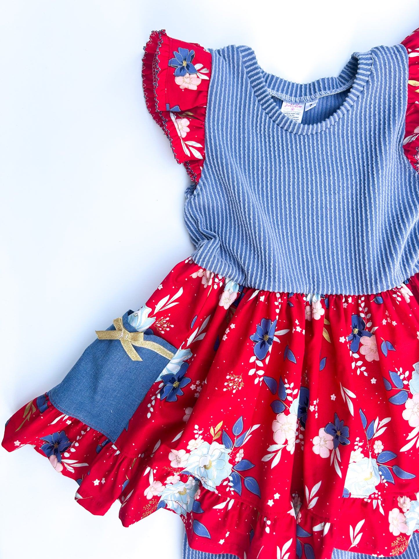 Golden Freedom Floral Pocket Tunic Set- Size 7