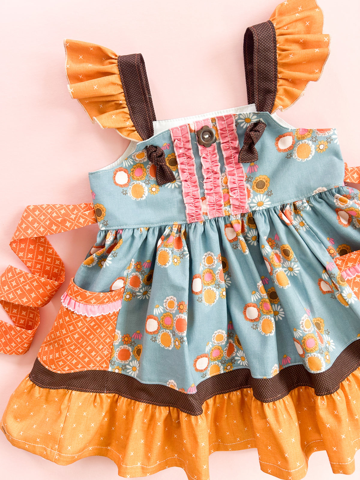 Cottage Knot Pocket dress- Size 2t