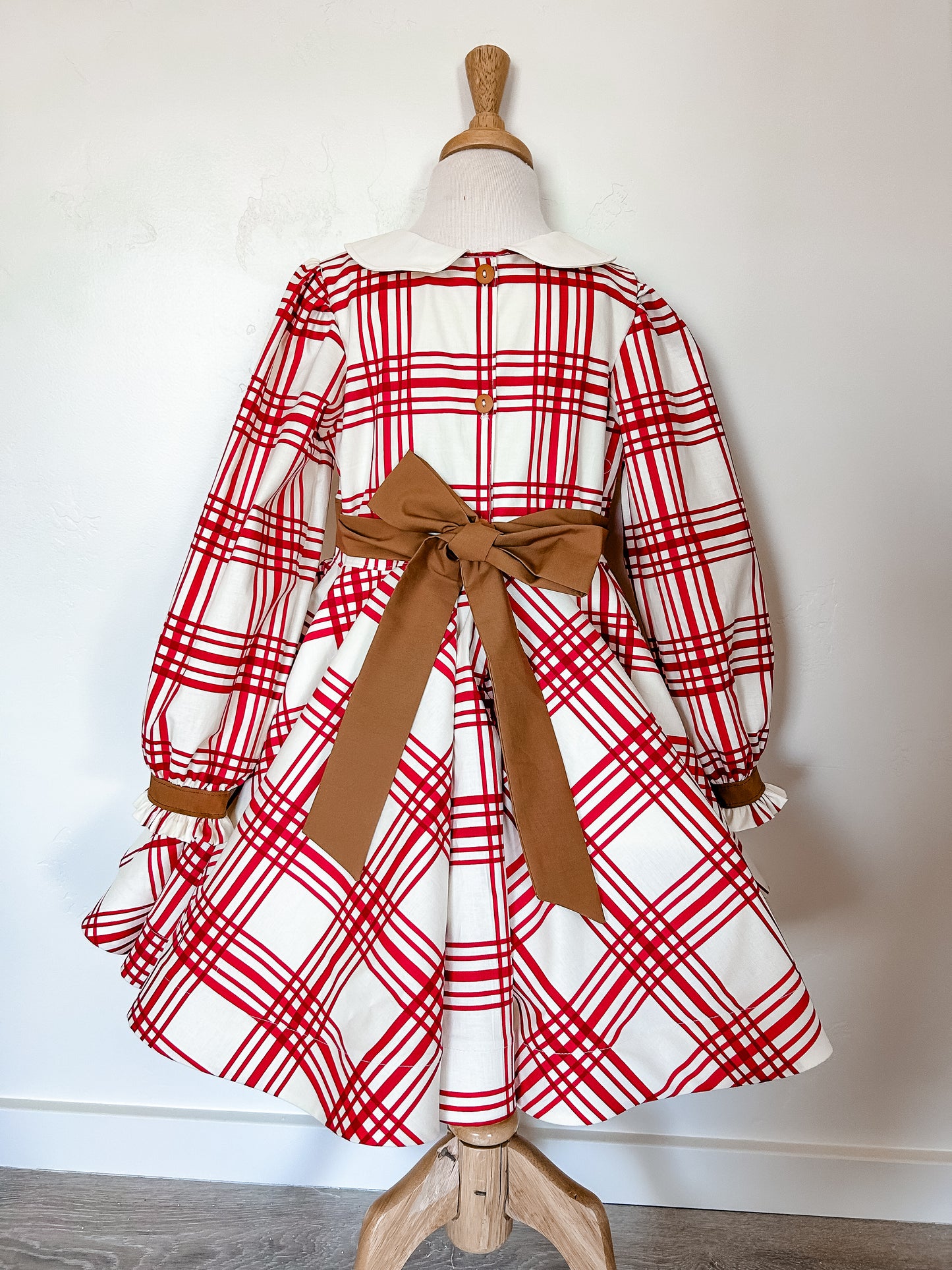 Gingerbread Plaid Twirl Dress