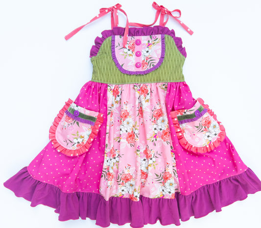 Paradise Bouquet Jumper Dress- Size 8