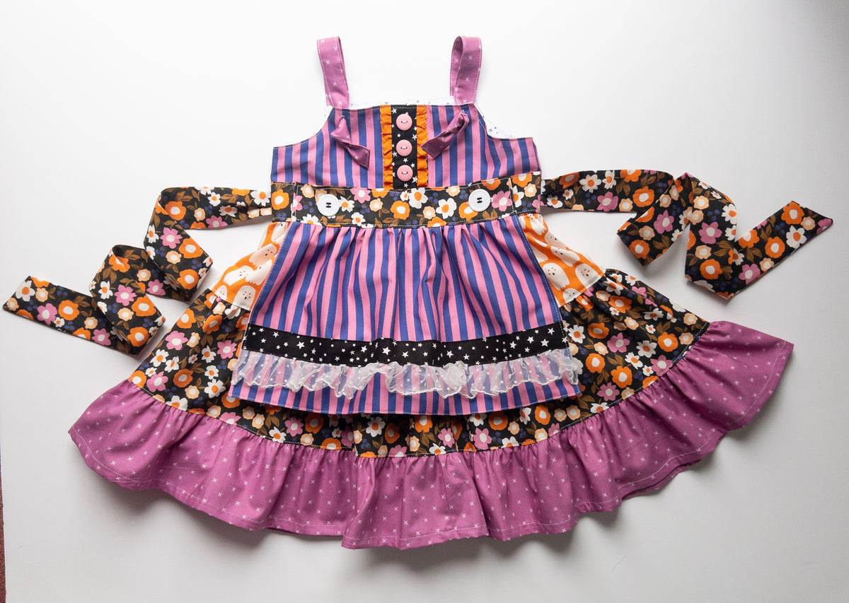 Boo To You Knot Dress with Removable Apron- Size 5t