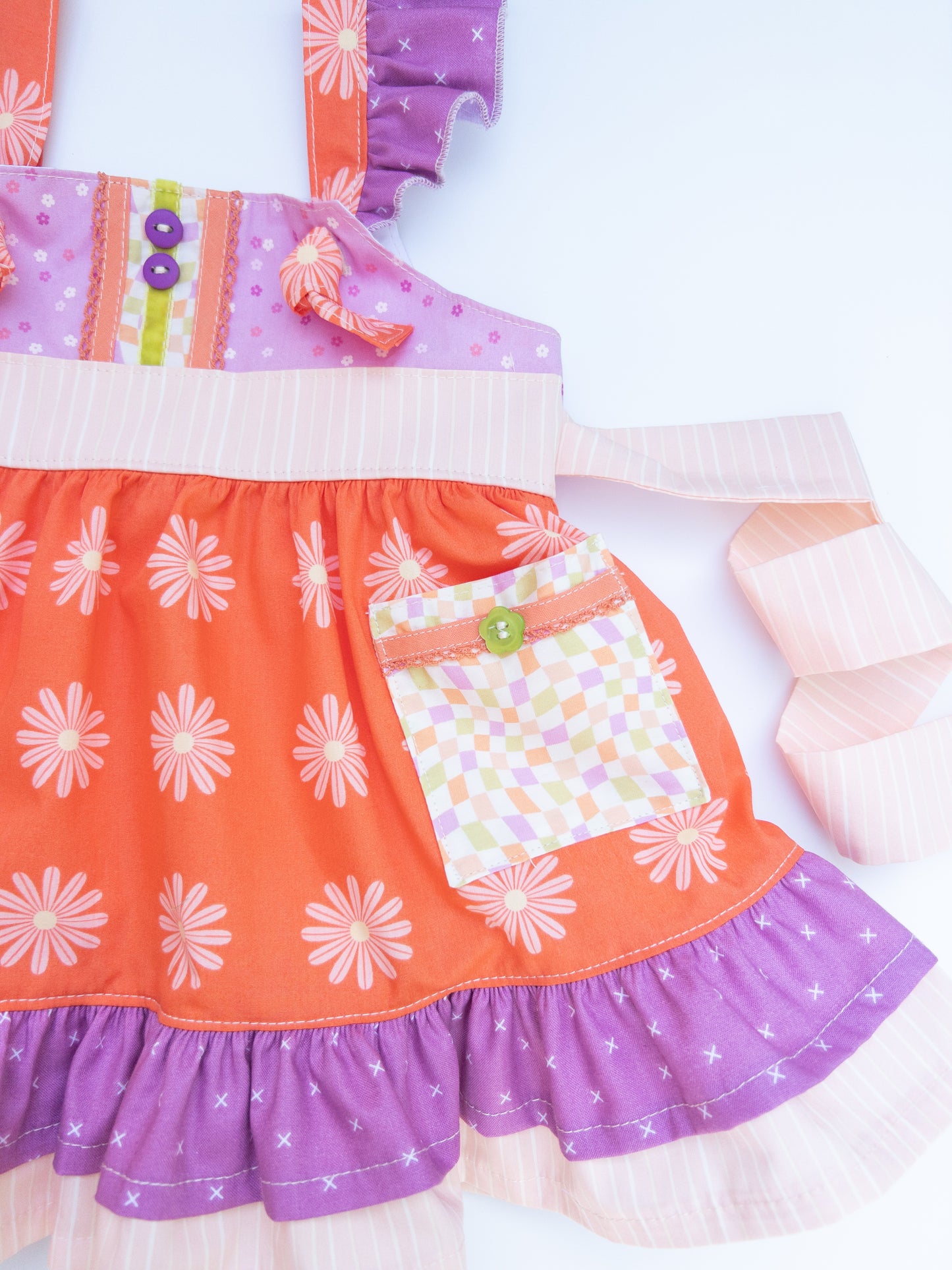 Groovy Floral Knot Dress - Size 12 months