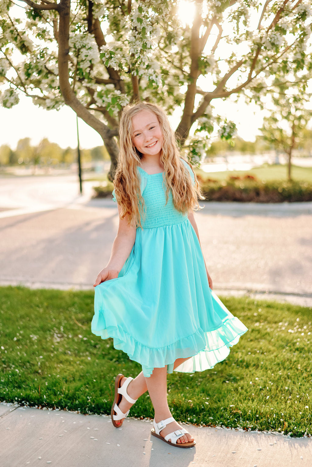 Mint Smocked Dress