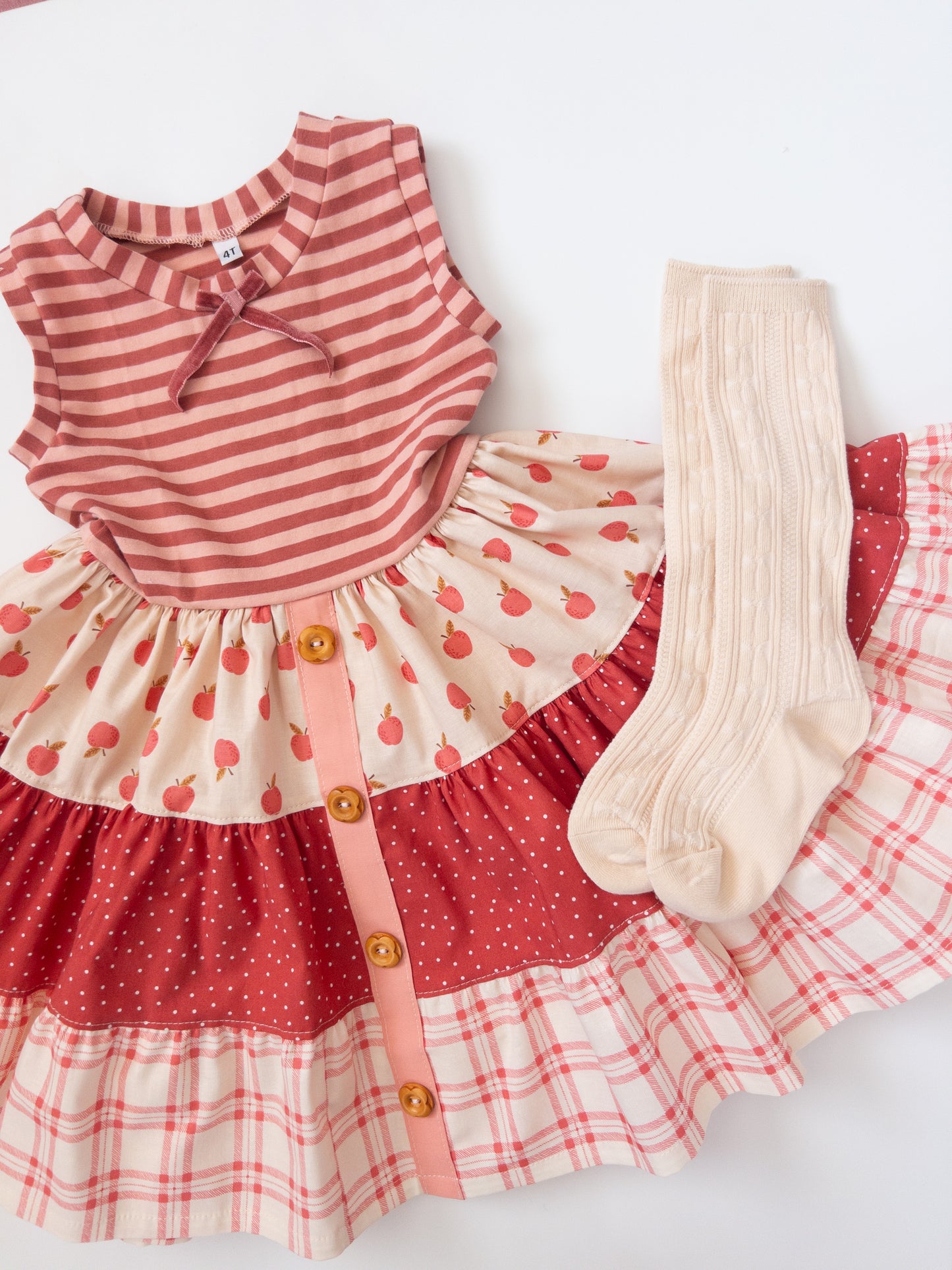 Apple Swirl Tank Dress- Size 4t