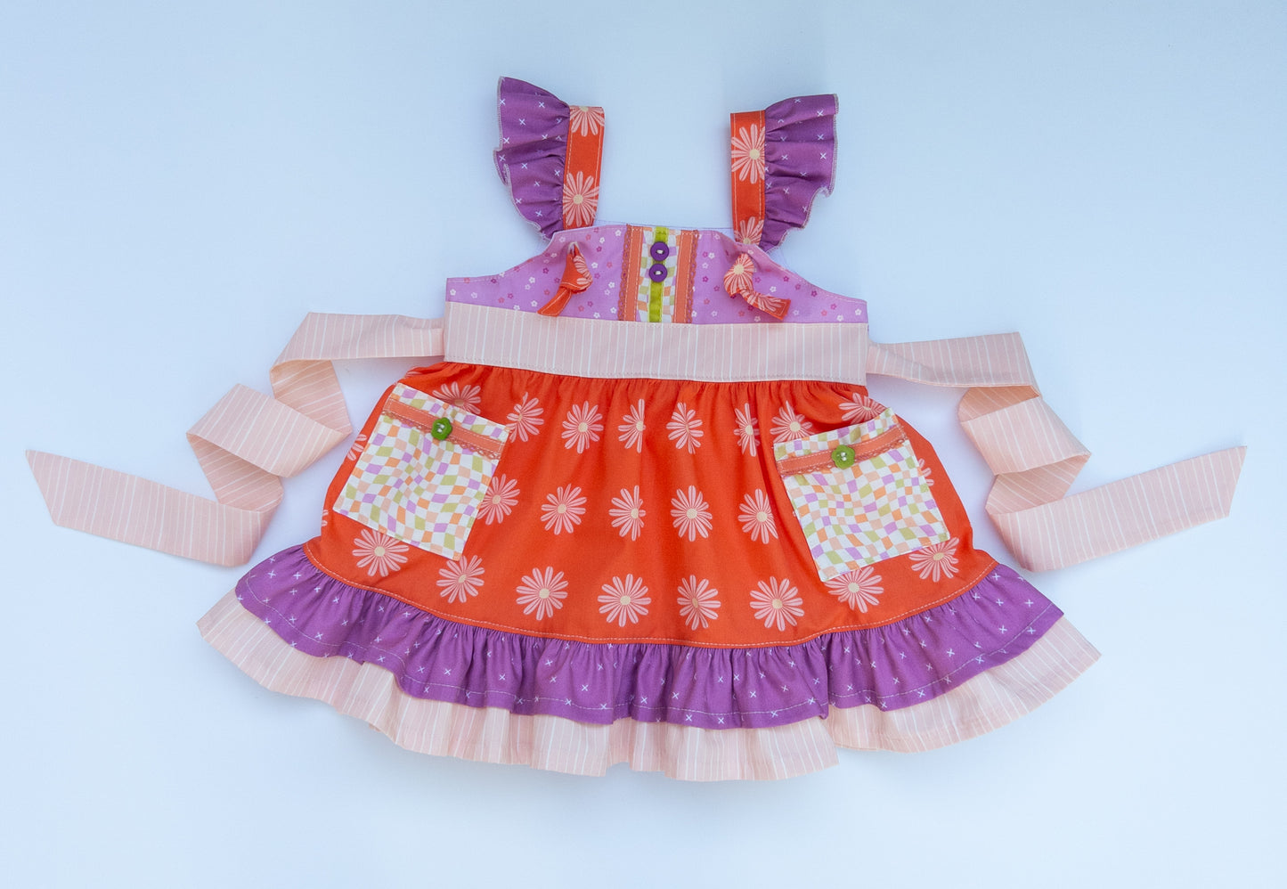 Groovy Floral Knot Dress - Size 12 months