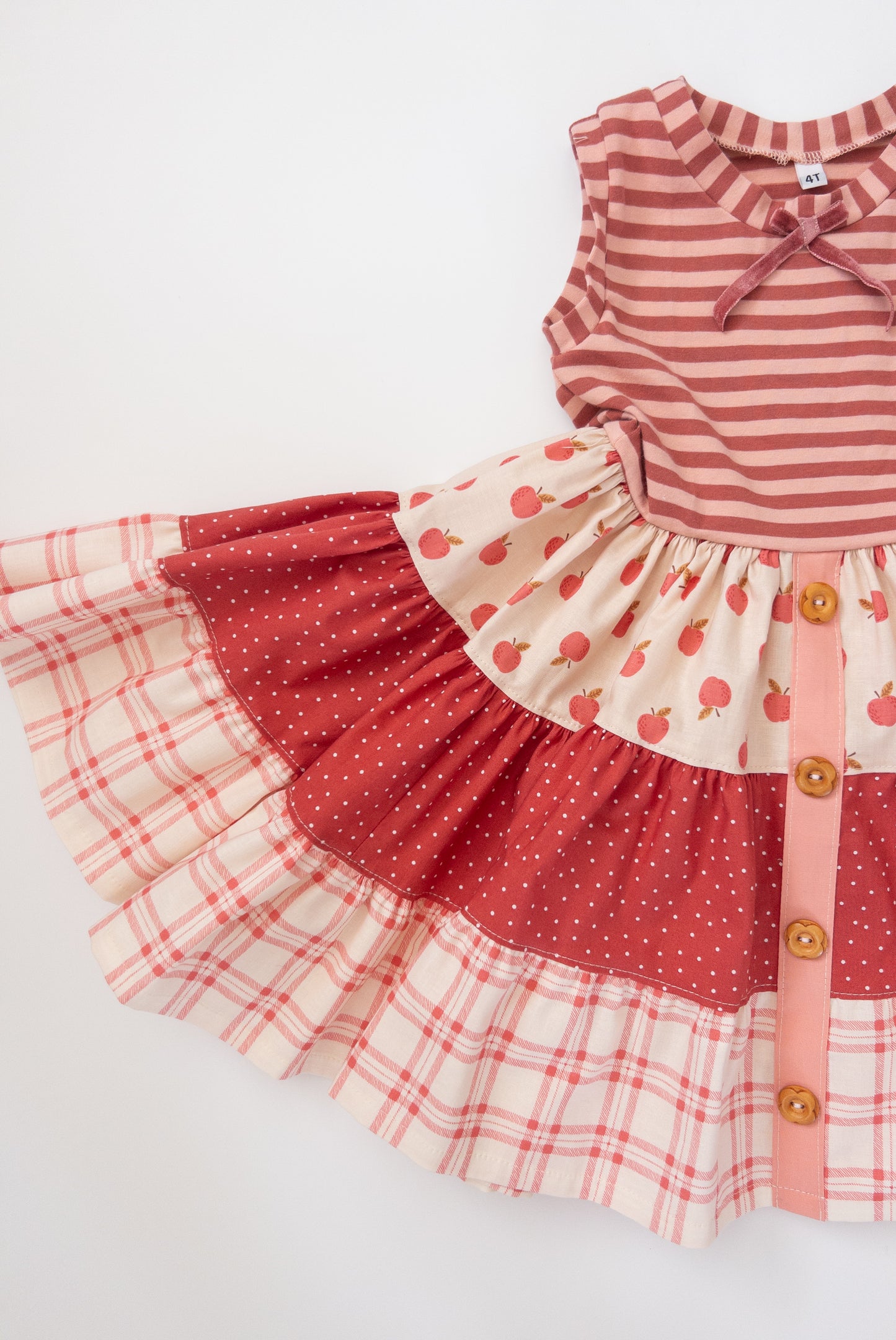 Apple Swirl Tank Dress- Size 4t