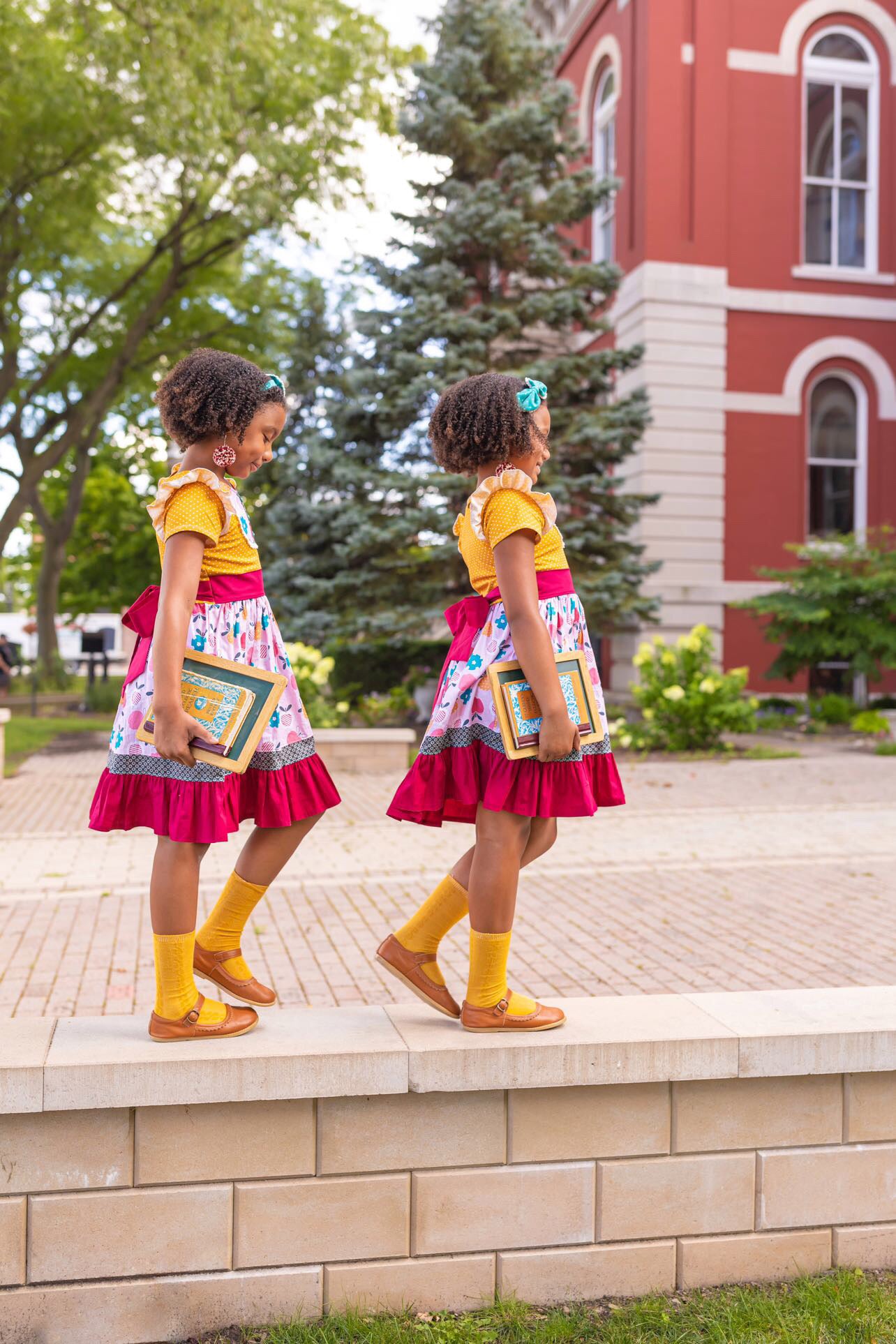 Pink Lady Apple Dress- Size 6 & 10  + A matching DOLL dress!