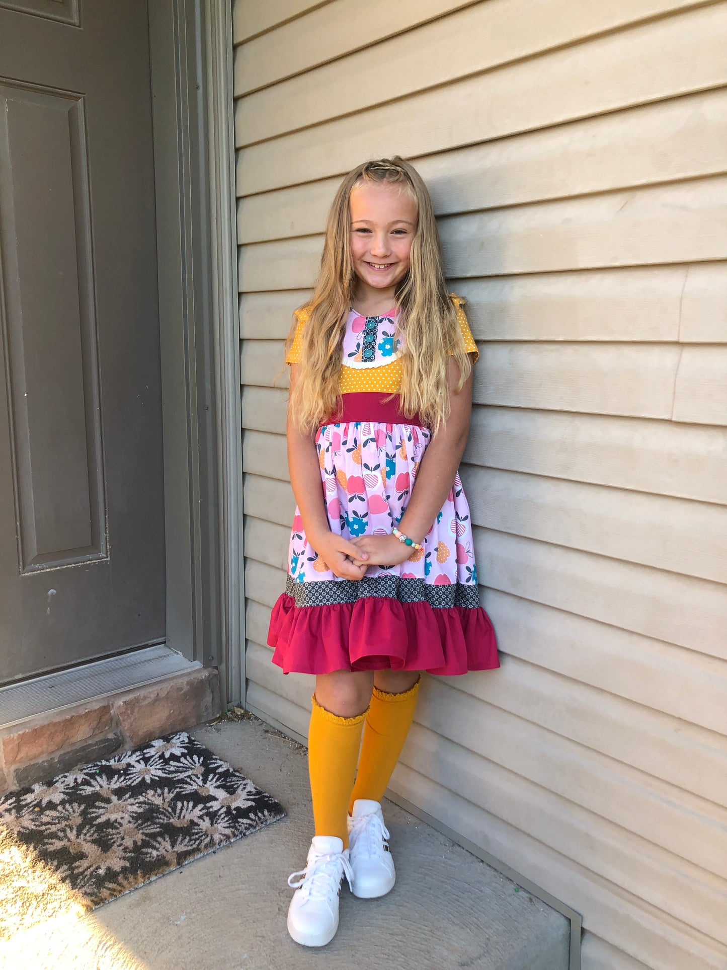 Pink Lady Apple Dress- Size 6 & 10  + A matching DOLL dress!