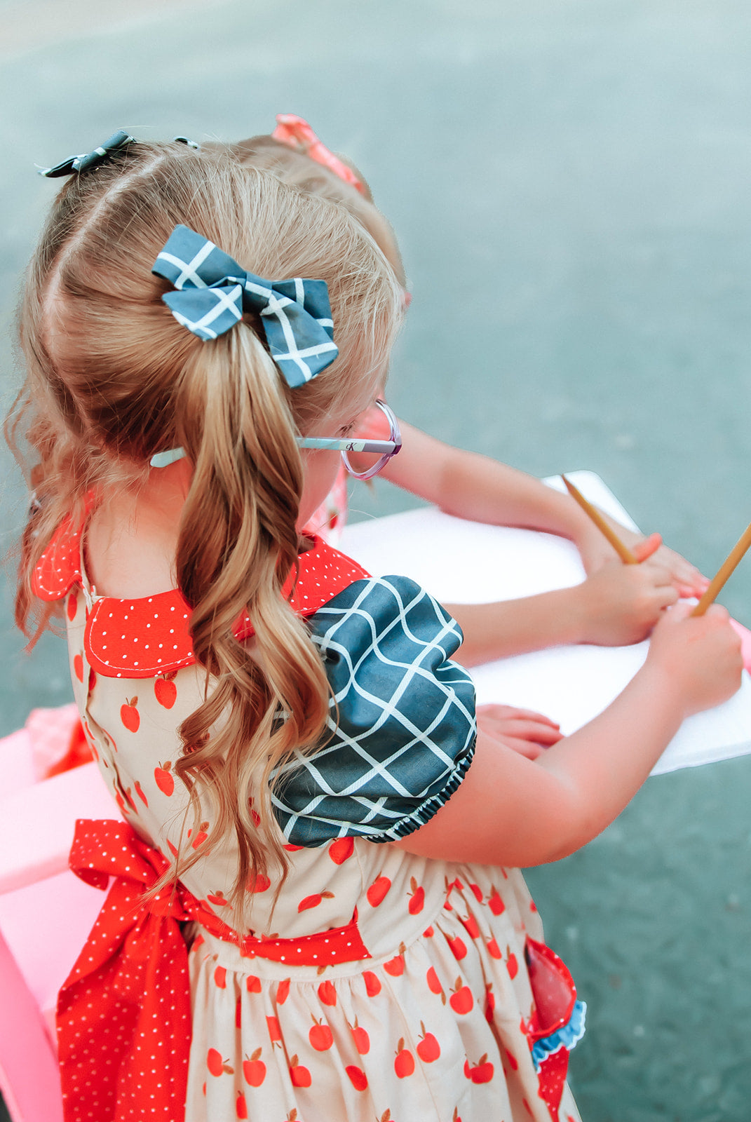 Plaid Bows - Pink and Blue