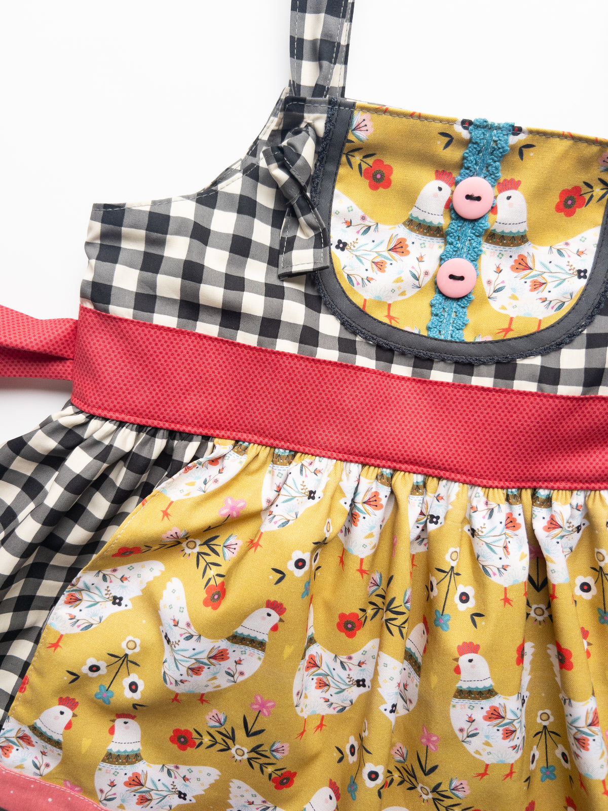 Little Hen Apron Knot Dress- Size 7
