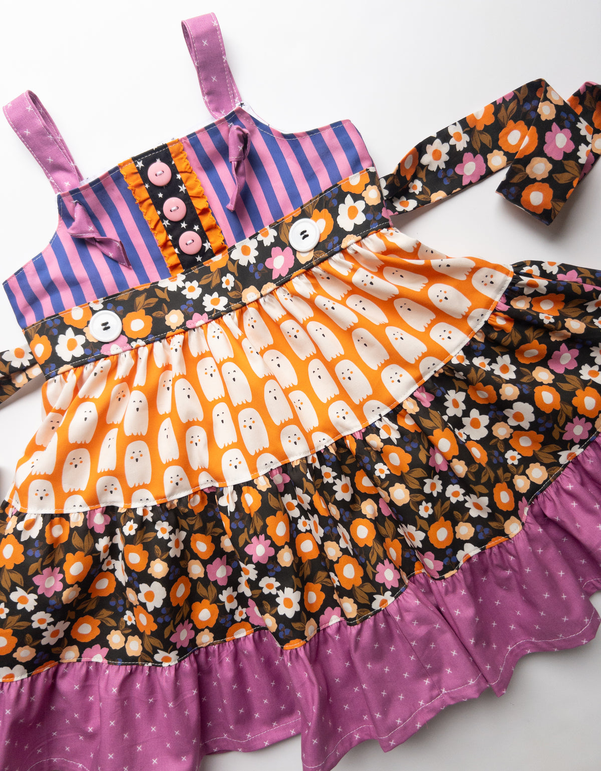Boo To You Knot Dress with Removable Apron- Size 5t