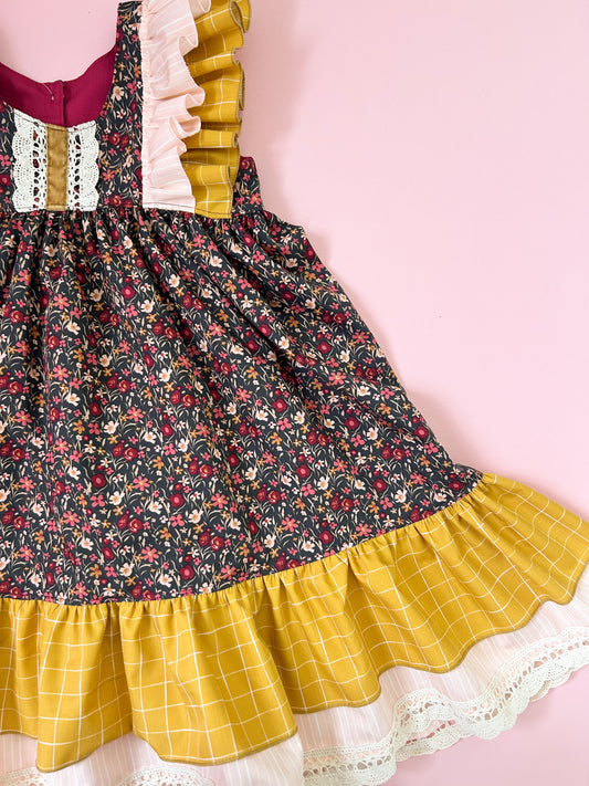 Romantic Floral Double Ruffle Dress