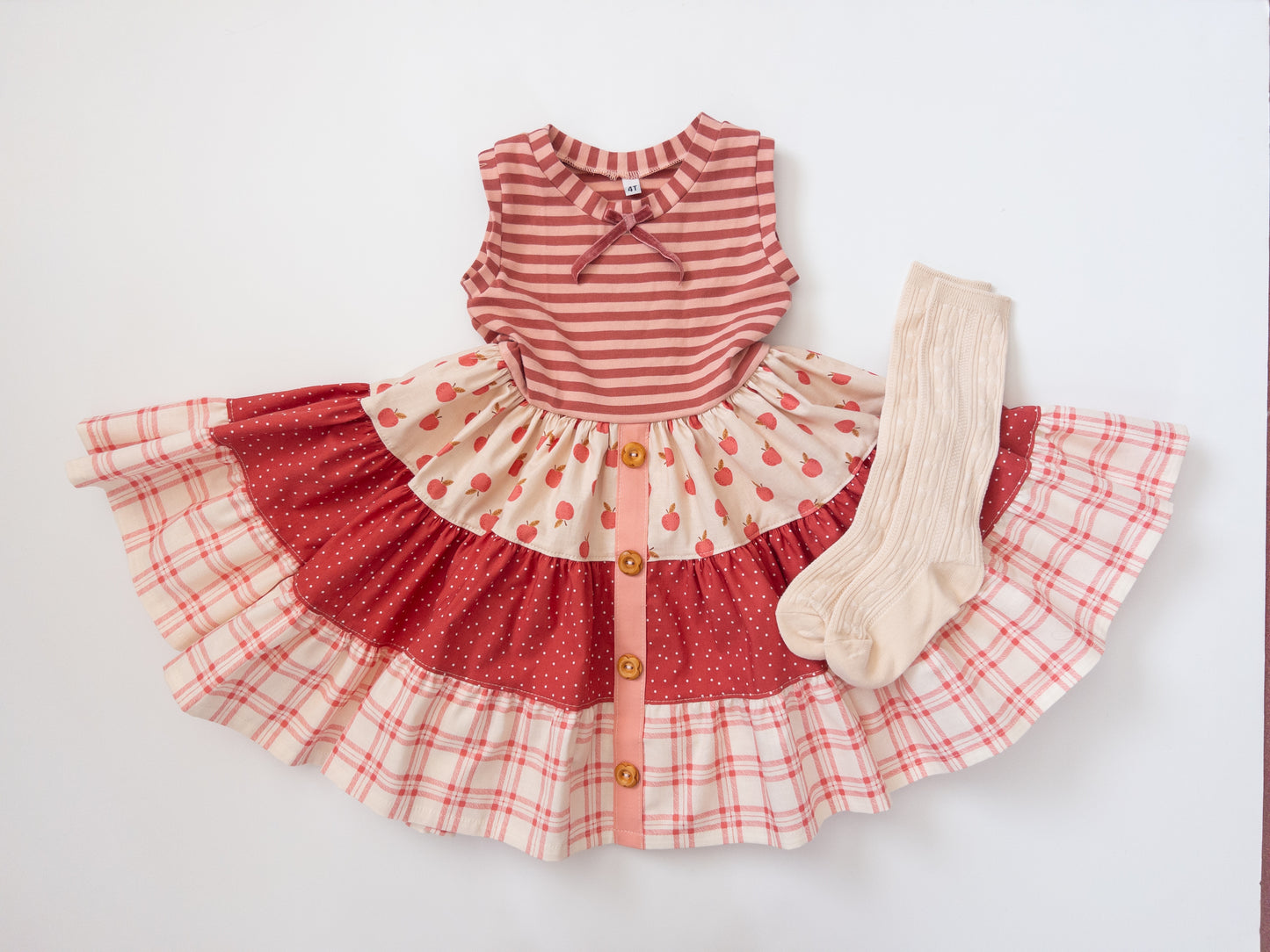 Apple Swirl Tank Dress- Size 4t
