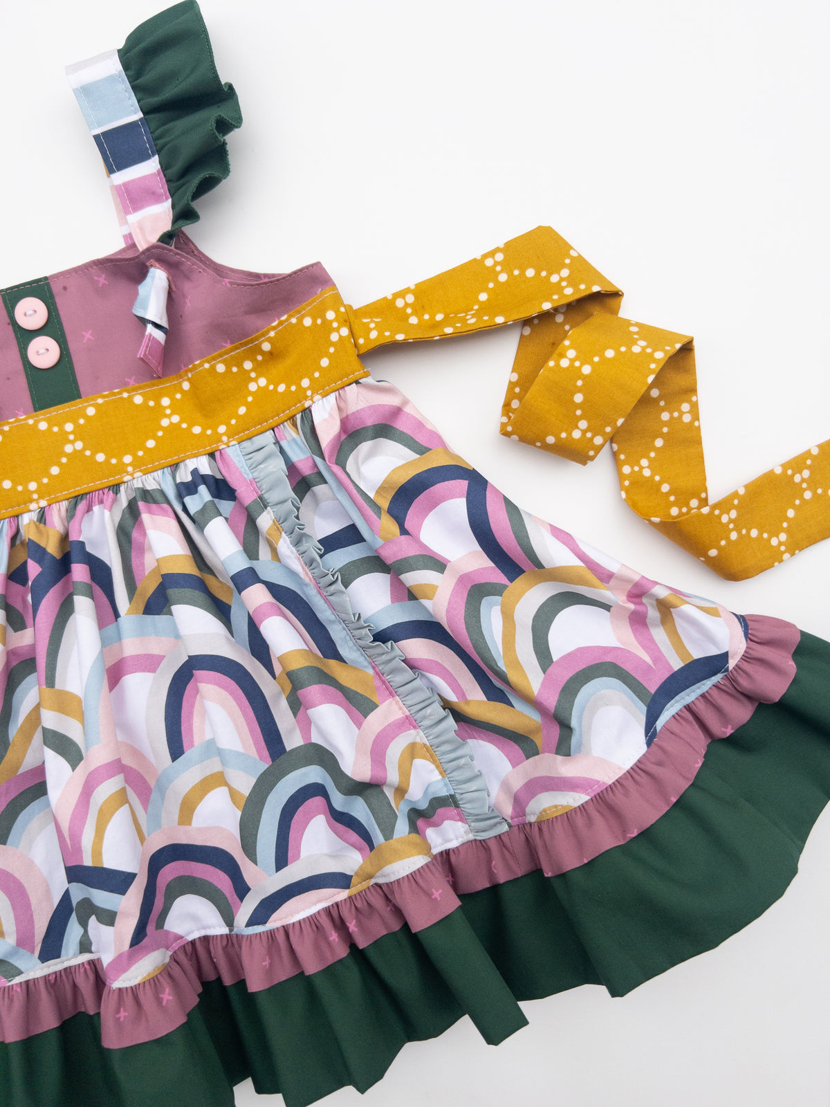 Fall Rainbow Baby Knot Dress - Size 12 months