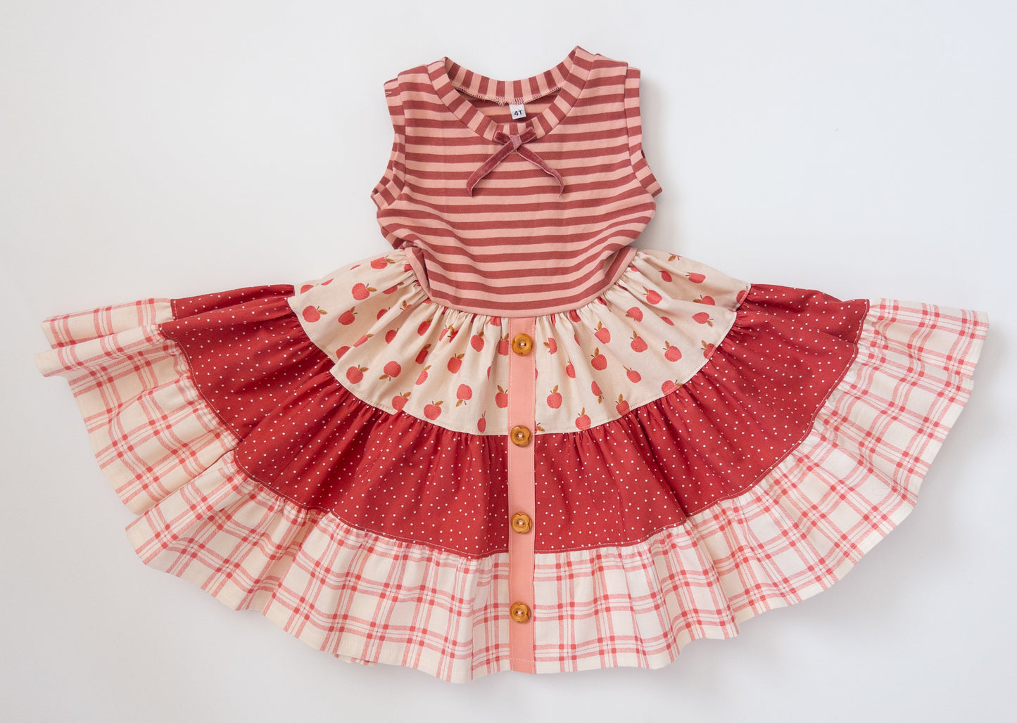 Apple Swirl Tank Dress- Size 4t
