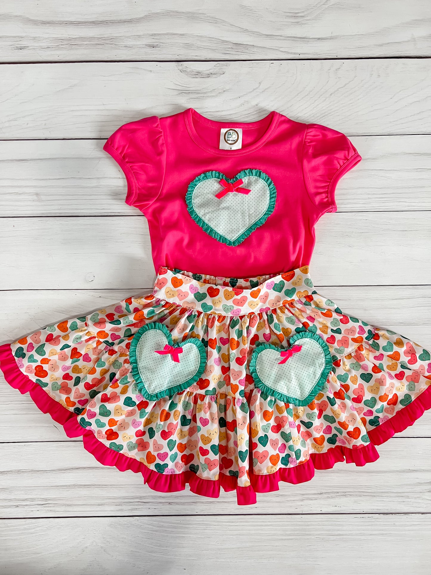 Happy Hearts Skirt Set- SALE