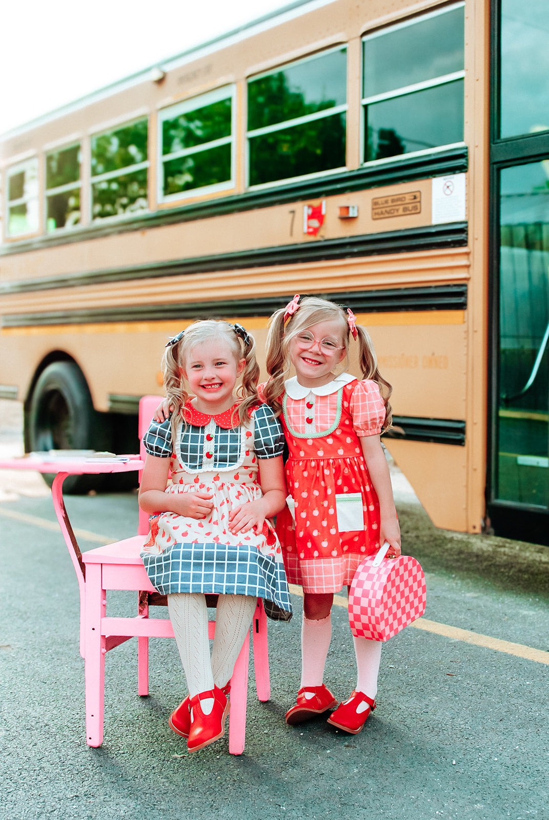 Plaid Bows - Pink and Blue