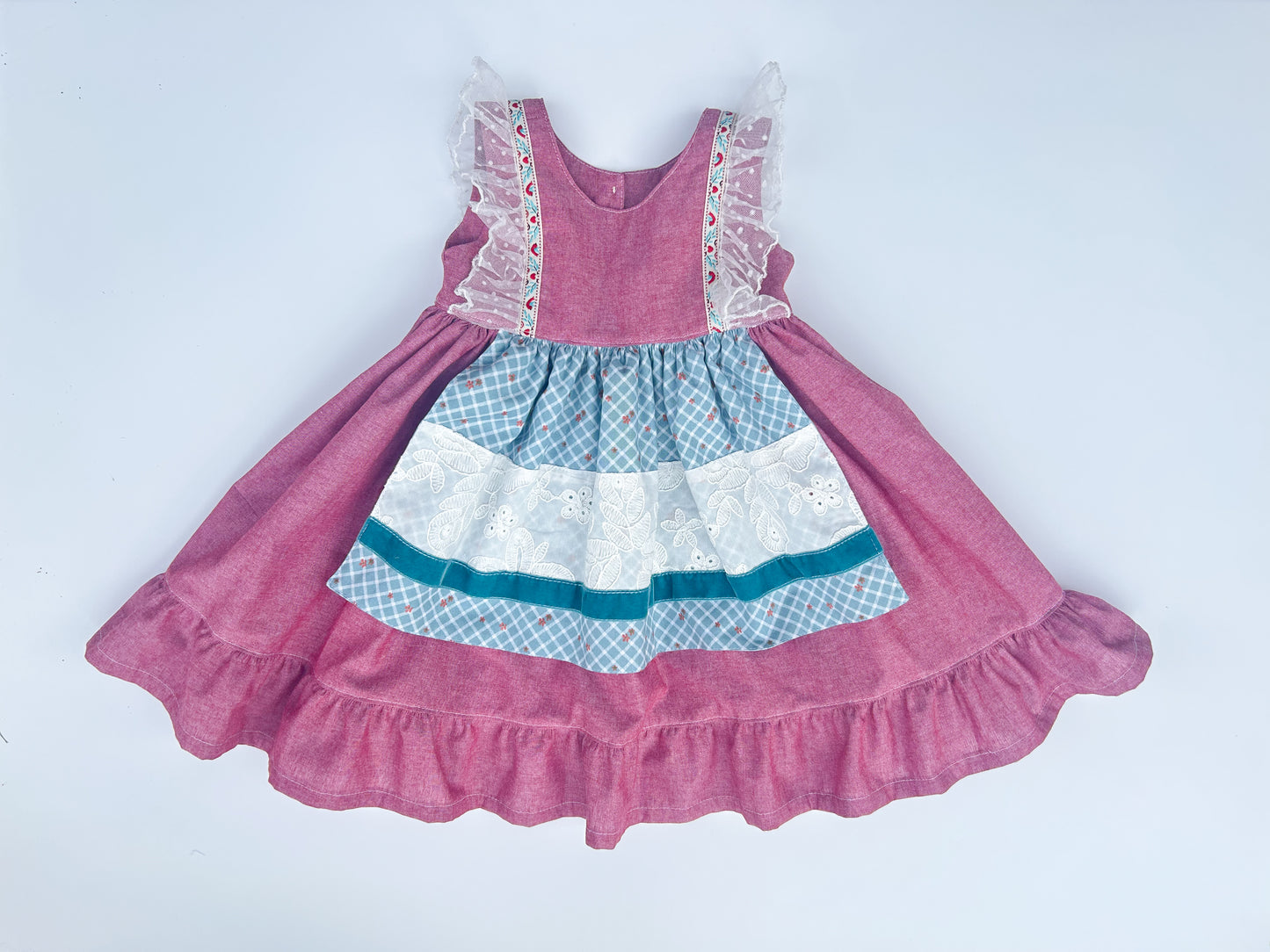 Rustic Red Apron Dress- Size 3t