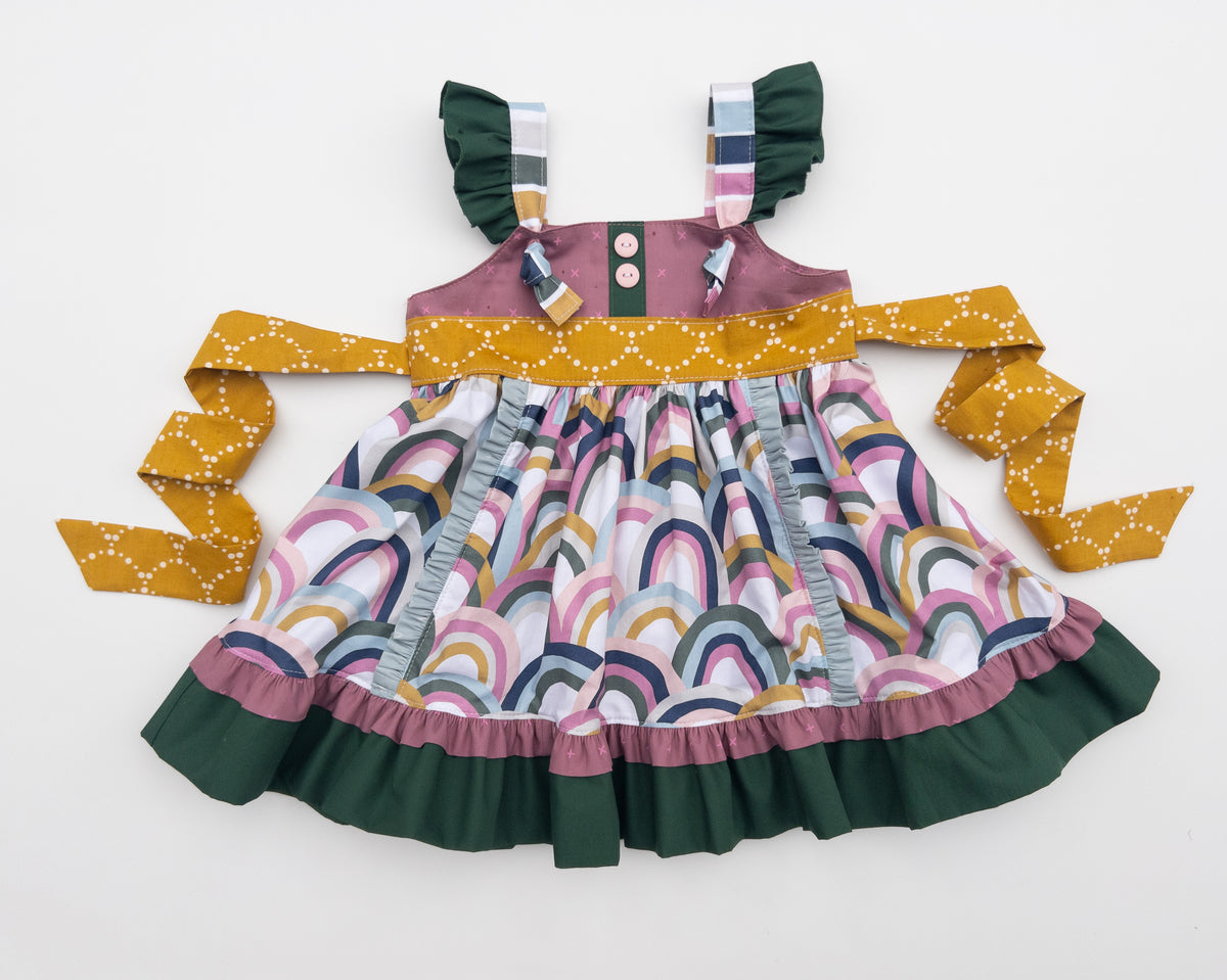 Fall Rainbow Baby Knot Dress - Size 12 months