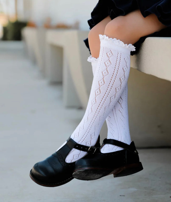 Fancy Socks- white and vanilla cream