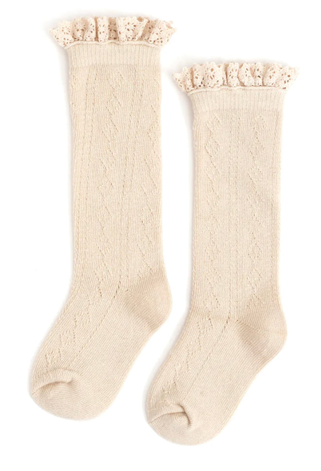 Fancy Socks- white and vanilla cream