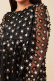 Black Sequin Overlay Dress