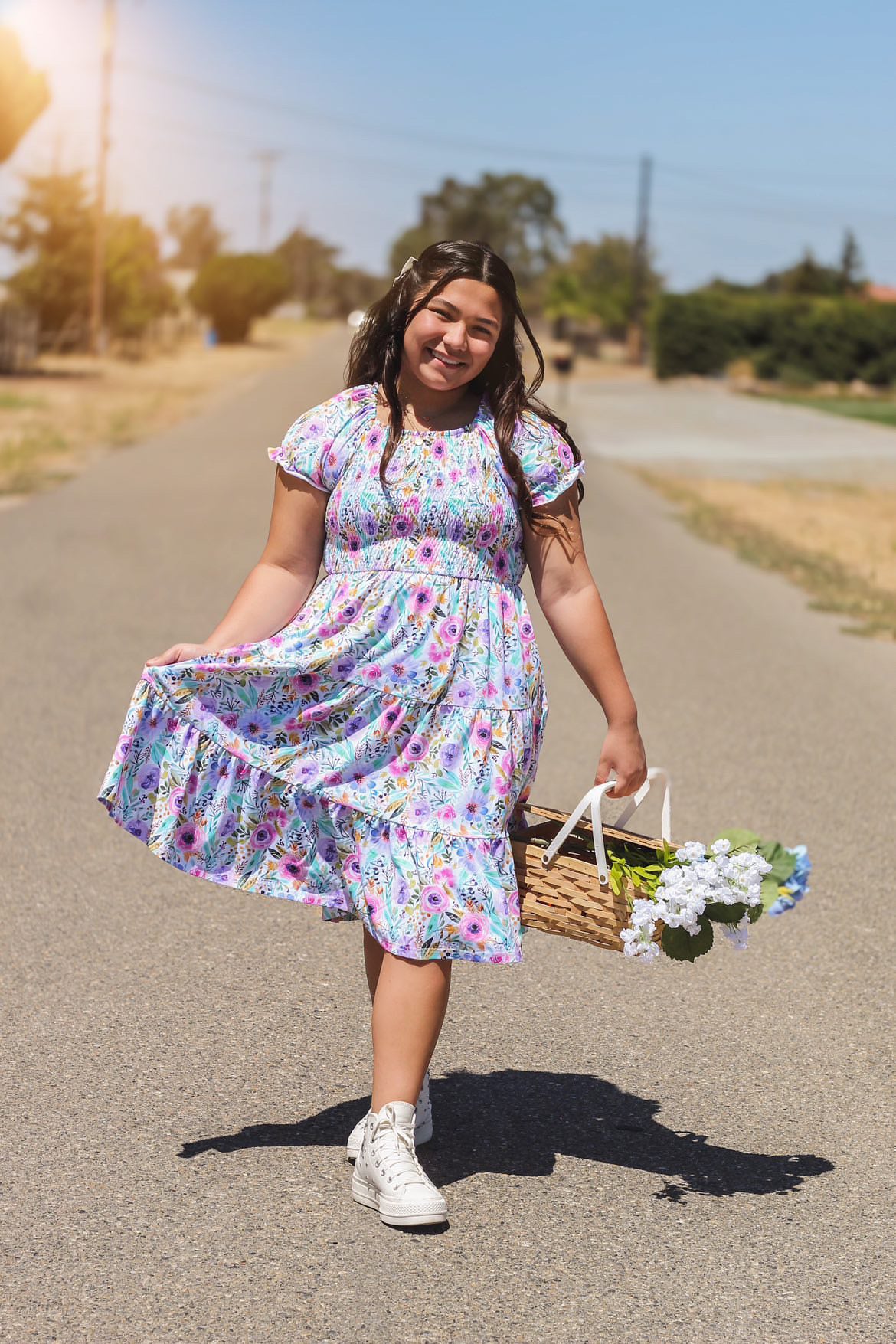 Watercolor Floral Smocked Dress