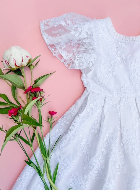 Calla Lace Dress- Snowdrop