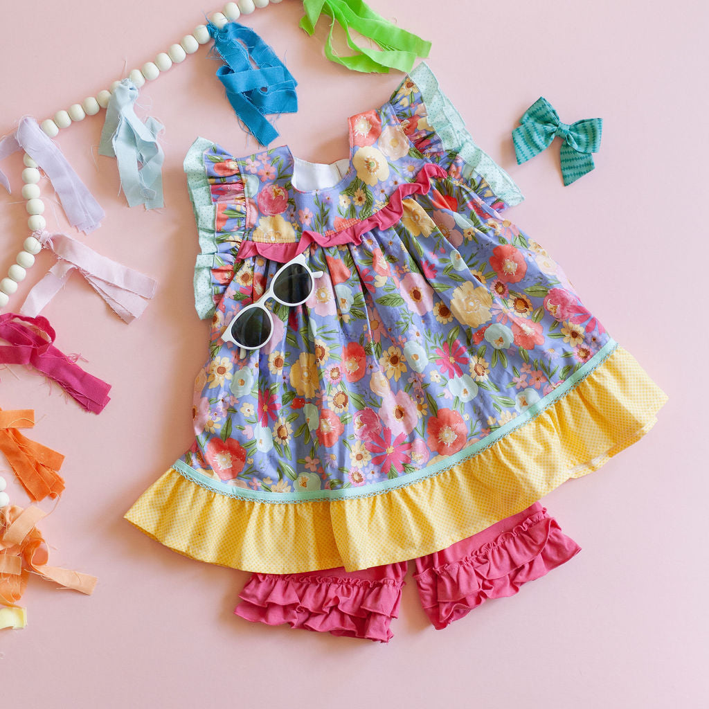 Sunshine Girl Tunic and Ruffle Shorts Set