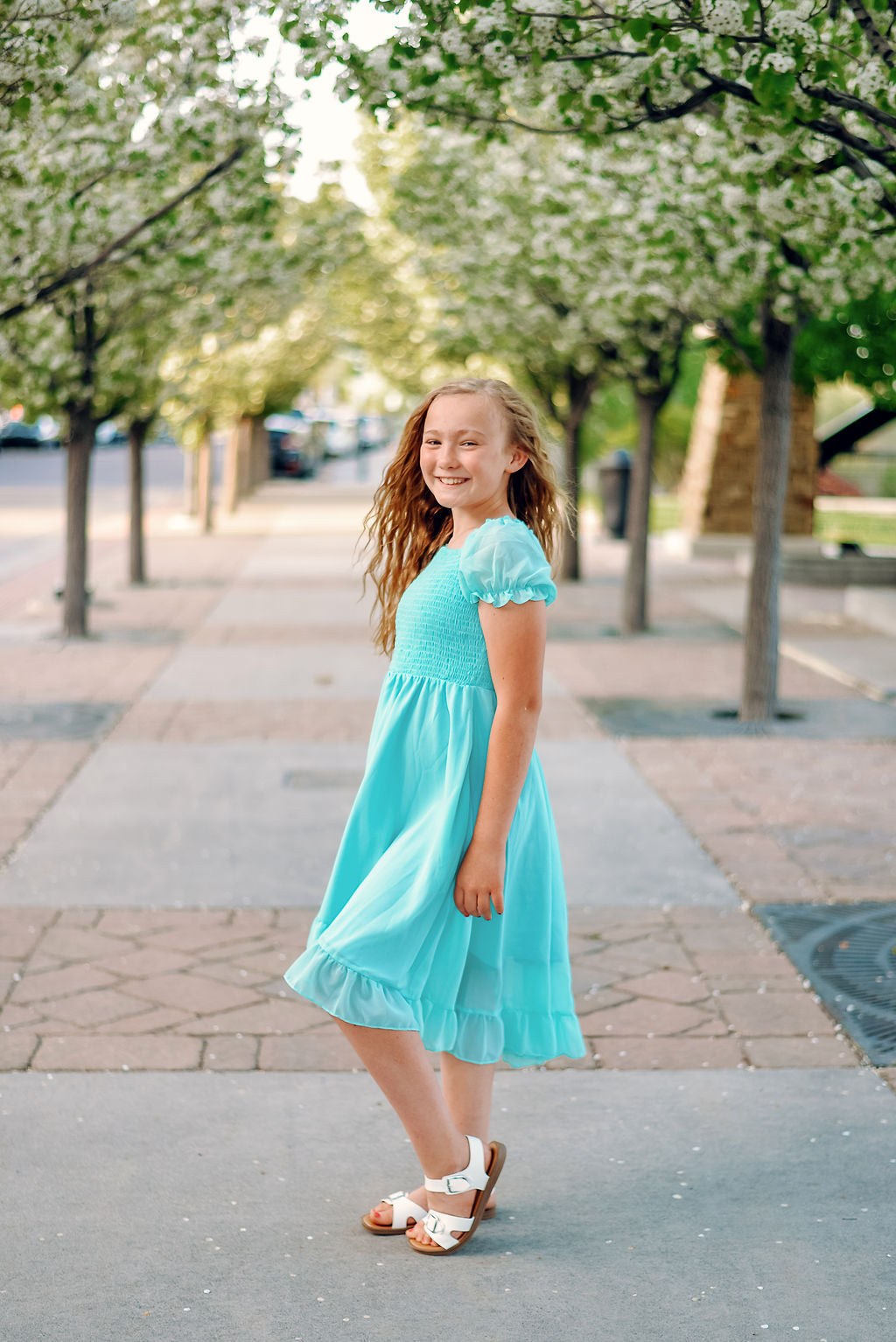 Mint Smocked Dress