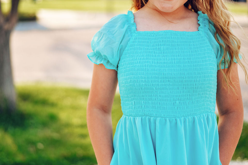 Mint Smocked Dress