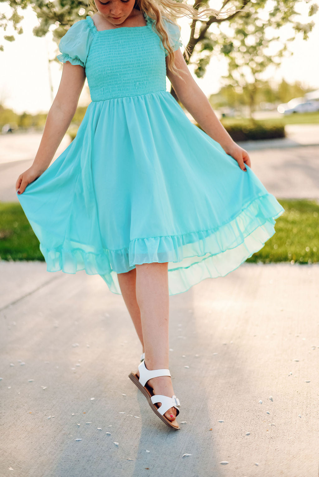 Mint Smocked Dress