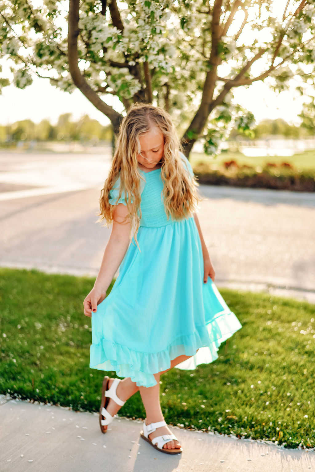 Mint Smocked Dress