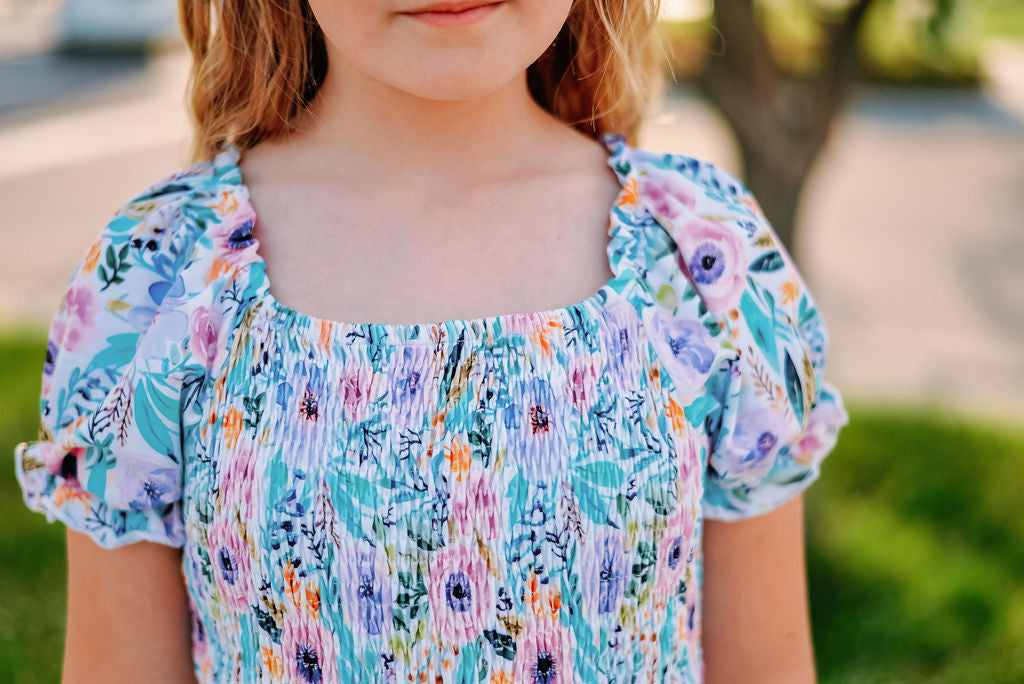 Watercolor Floral Smocked Dress