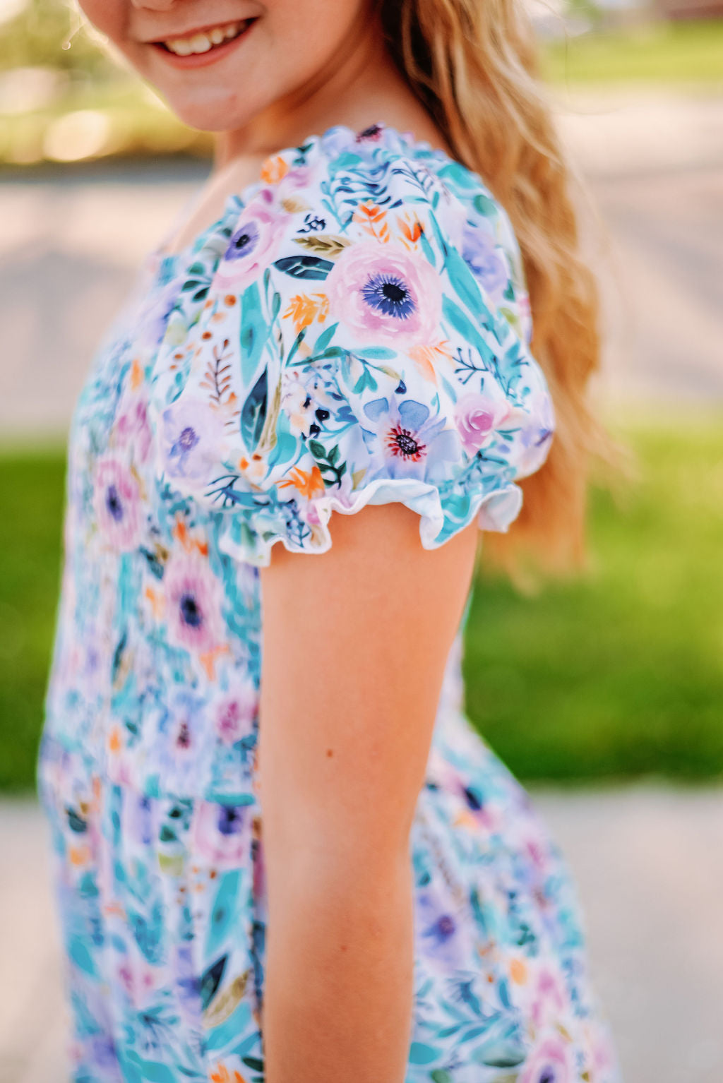 Watercolor Floral Smocked Dress