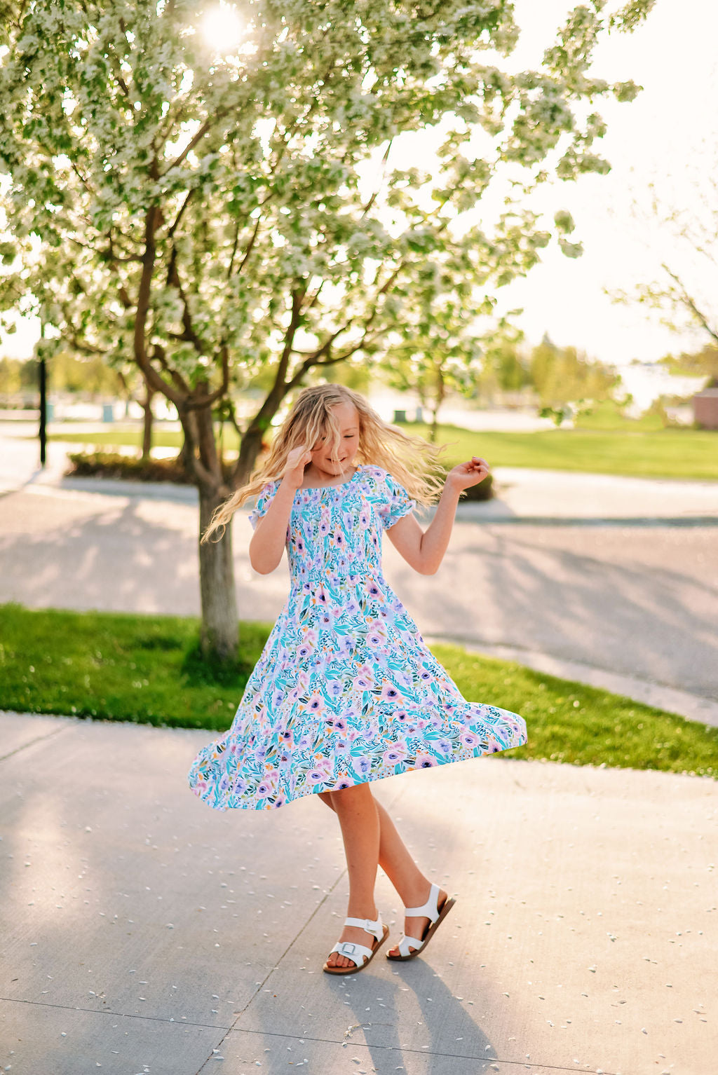 Watercolor Floral Smocked Dress