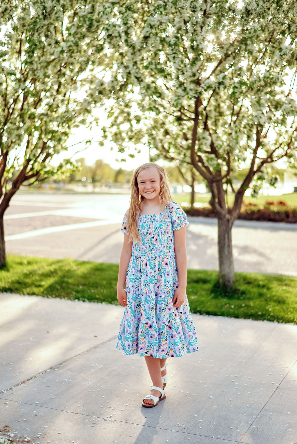 Watercolor Floral Smocked Dress