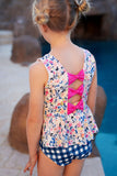 Peplum Bow 2 Piece Swim Suit
