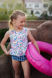 Peplum Bow 2 Piece Swim Suit