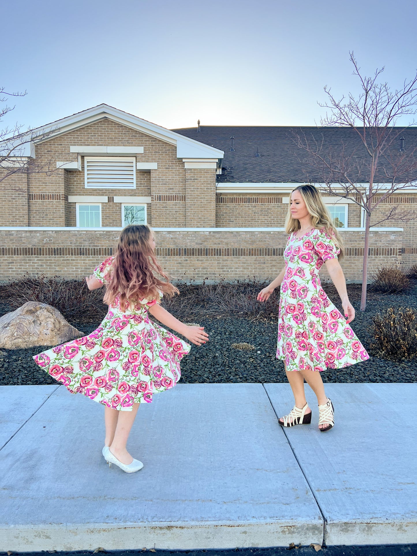 Girls Paradise Floral Puff Sleeve Dress